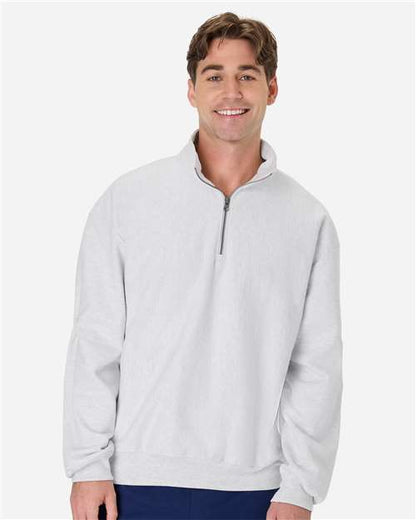 Hanes OG900 Unisex Beefy? Sweats Premium Heavyweight Quarter-Zip Sweatshirt - Front view