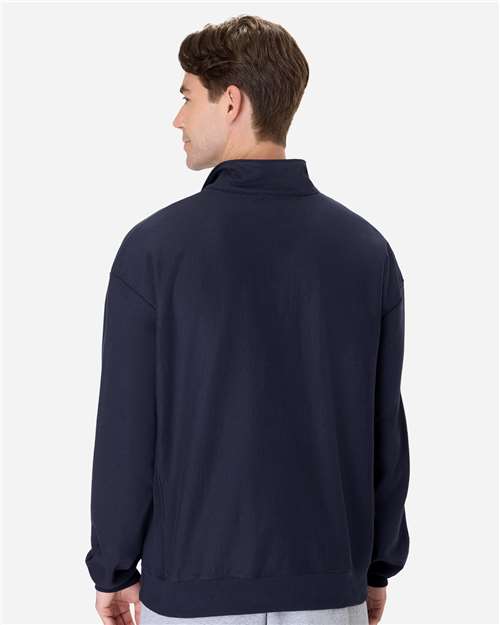 Hanes OG900 Unisex Beefy? Sweats Premium Heavyweight Quarter-Zip Sweatshirt - Back view