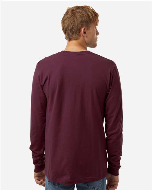Tultex 202LS Unisex Fine Jersey Long Sleeve T-Shirt - Back view