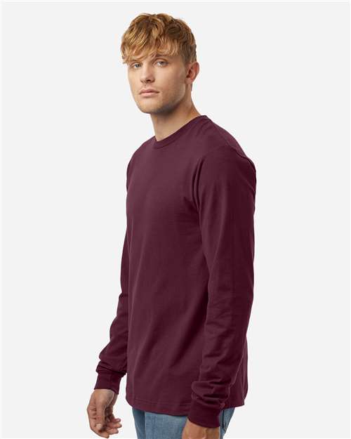 Tultex 202LS Unisex Fine Jersey Long Sleeve T-Shirt - Side view