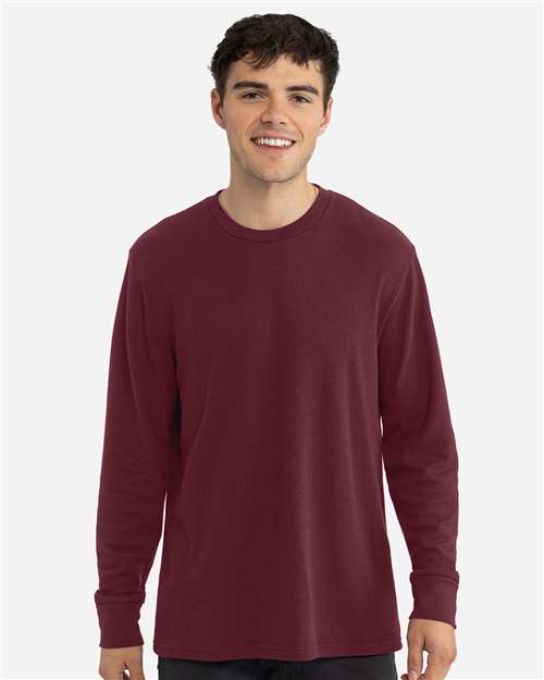 Next Level 8211 Unisex USA-Made Heavyweight Waffle Knit Thermal Raglan T-Shirt - Front view