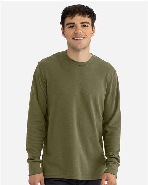 Next Level 8211 Unisex USA-Made Heavyweight Waffle Knit Thermal Raglan T-Shirt - Front view