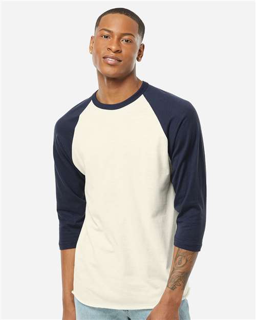 Tultex 245 Unisex Fine Jersey Raglan T-Shirt - Front view