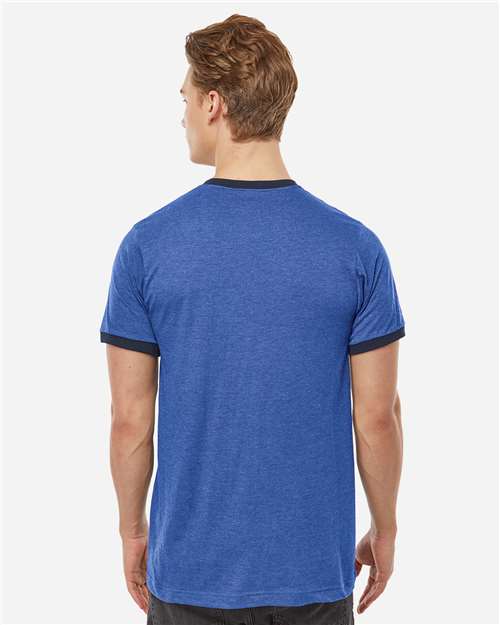 Tultex 246 Unisex Fine Jersey Ringer T-Shirt - Back view