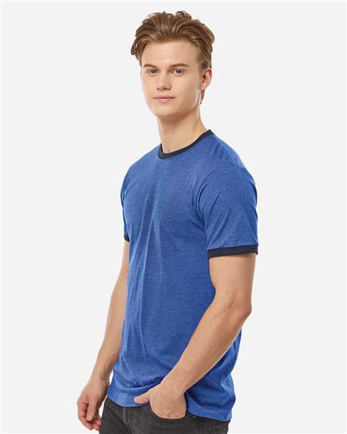 Tultex 246 Unisex Fine Jersey Ringer T-Shirt - Side view