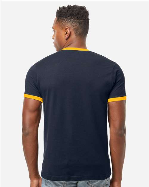 Tultex 246 Unisex Fine Jersey Ringer T-Shirt - Back view