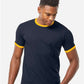 Tultex 246 Unisex Fine Jersey Ringer T-Shirt - Front view