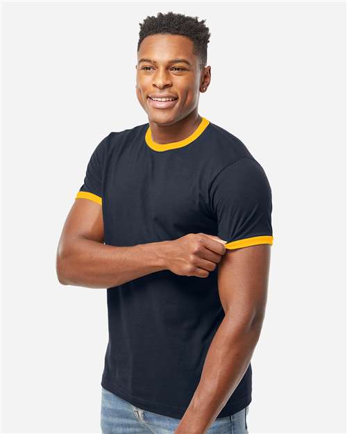 Tultex 246 Unisex Fine Jersey Ringer T-Shirt - Side view