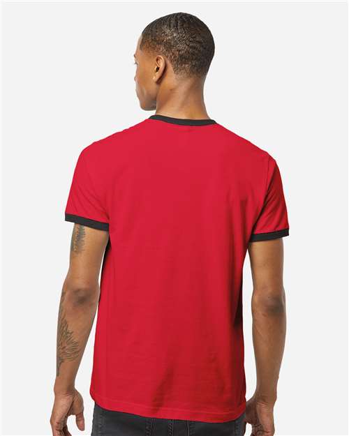 Tultex 246 Unisex Fine Jersey Ringer T-Shirt - Back view