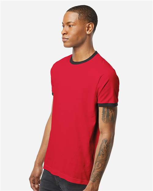 Tultex 246 Unisex Fine Jersey Ringer T-Shirt - Side view