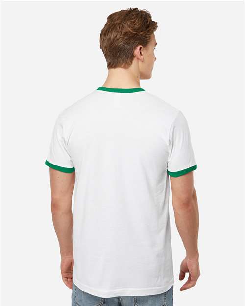 Tultex 246 Unisex Fine Jersey Ringer T-Shirt - Back view