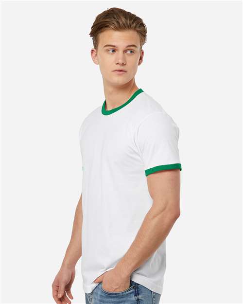 Tultex 246 Unisex Fine Jersey Ringer T-Shirt - Side view