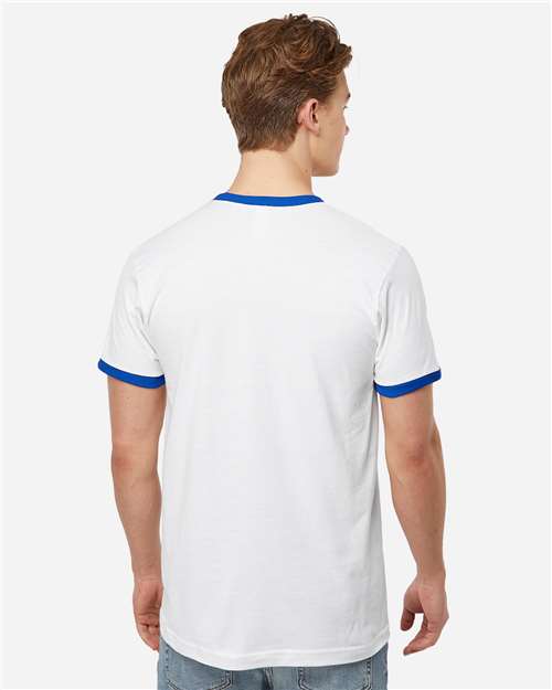 Tultex 246 Unisex Fine Jersey Ringer T-Shirt - Back view
