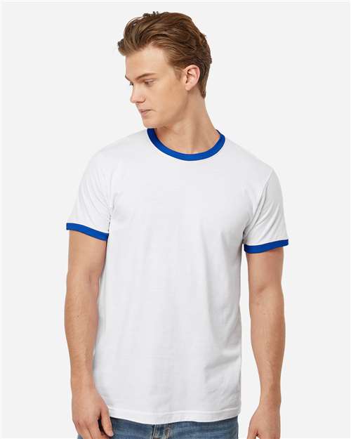 Tultex 246 Unisex Fine Jersey Ringer T-Shirt - Front view