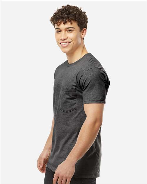 Tultex 293 Unisex Heavyweight Jersey Pocket T-Shirt - Side view
