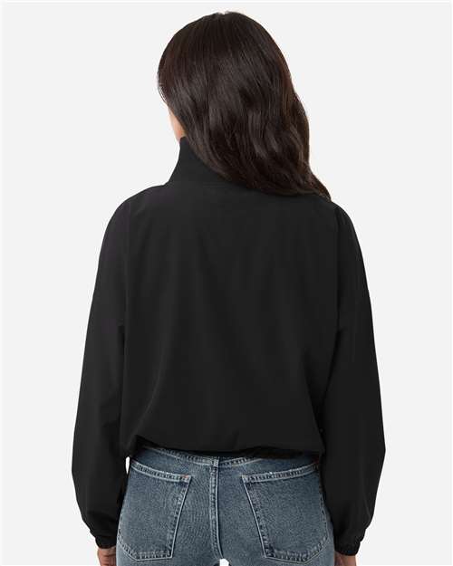 Boxercraft BW5204 Women's Stretch Woven Quarter-Zip Pullover - Back view