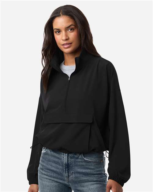 Boxercraft BW5204 Women's Stretch Woven Quarter-Zip Pullover - Front view