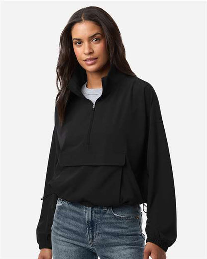 Boxercraft BW5204 Women's Stretch Woven Quarter-Zip Pullover - Front view