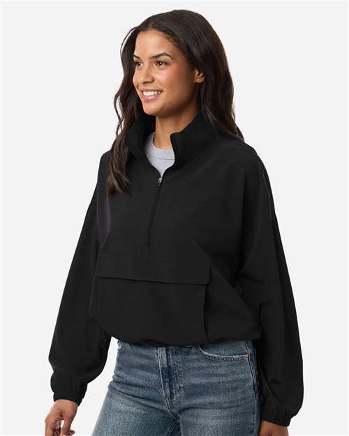 Boxercraft BW5204 Women's Stretch Woven Quarter-Zip Pullover - Side view