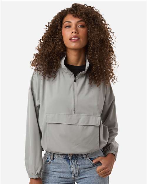 Boxercraft BW5204 Women's Stretch Woven Quarter-Zip Pullover - Front view
