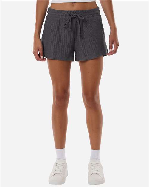 Boxercraft BW6506 Women's Rib Knit Corded Shorts - Front view