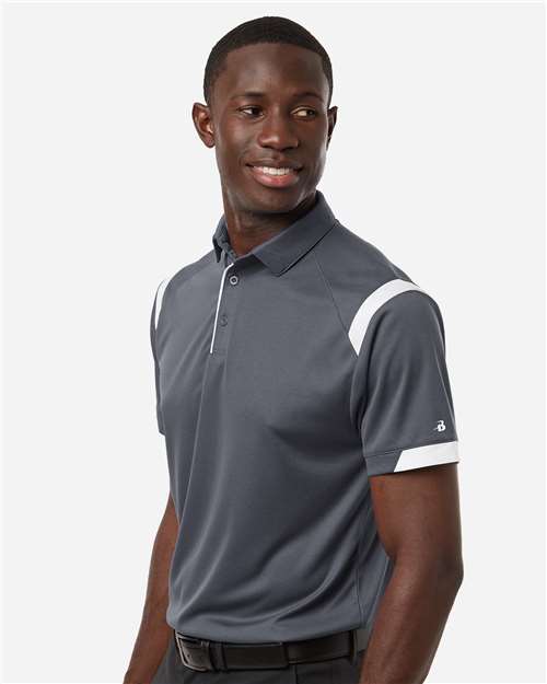 Badger 3350 Unisex On the Rise Polo - Side view