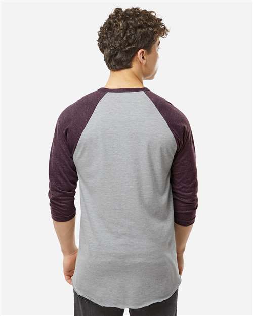 Tultex 245 Unisex Fine Jersey Raglan T-Shirt - Back view