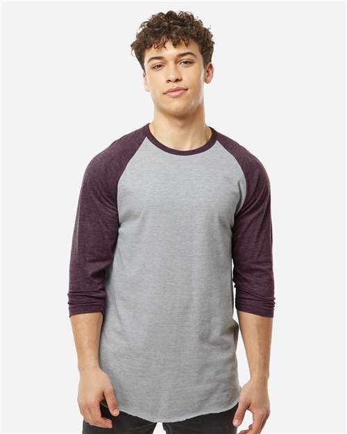 Tultex 245 Unisex Fine Jersey Raglan T-Shirt - Front view