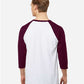 Tultex 245 Unisex Fine Jersey Raglan T-Shirt - Back view