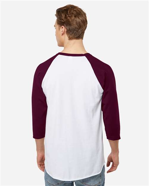 Tultex 245 Unisex Fine Jersey Raglan T-Shirt - Back view