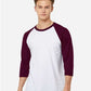 Tultex 245 Unisex Fine Jersey Raglan T-Shirt - Front view