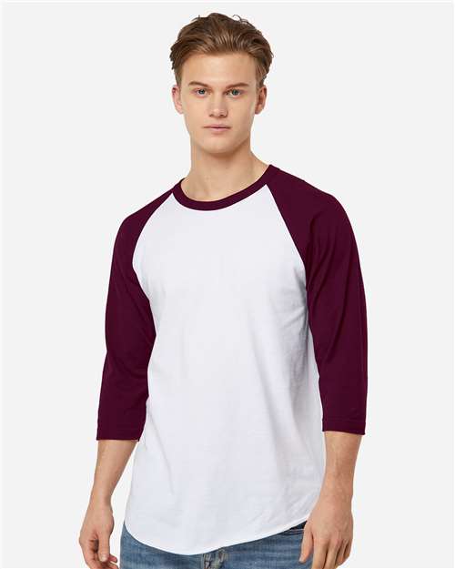Tultex 245 Unisex Fine Jersey Raglan T-Shirt - Front view