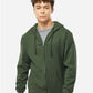 Tultex 331 Unisex Full-Zip Hooded Sweatshirt - Front view