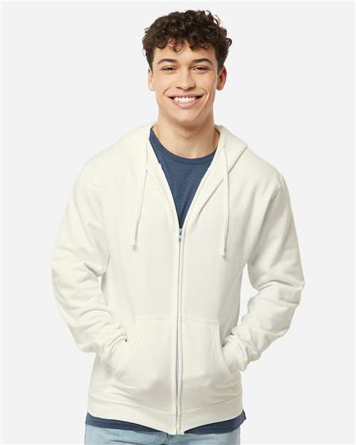 Tultex 331 Unisex Full-Zip Hooded Sweatshirt - Front view