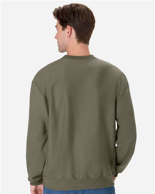 Hanes OG600 Unisex Beefy? Sweats Premium Heavyweight Crewneck Sweatshirt - Back view