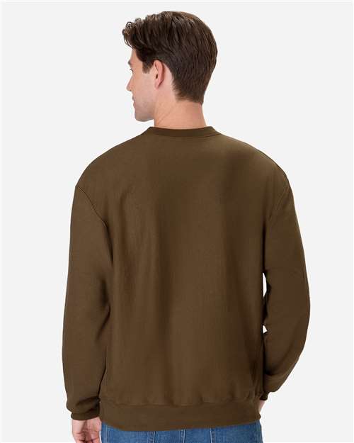 Hanes OG600 Unisex Beefy? Sweats Premium Heavyweight Crewneck Sweatshirt - Back view