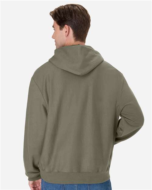 Hanes OG700 Unisex Beefy? Sweats Premium Heavyweight Hooded Sweatshirt - Back view