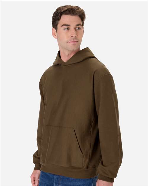 Hanes OG700 Unisex Beefy? Sweats Premium Heavyweight Hooded Sweatshirt - Side view