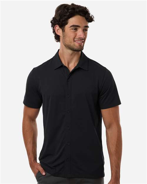 AllPro 41SPSS Men's Pro-Flex Sorona? Button Down Short Sleeve Shirt - Front view