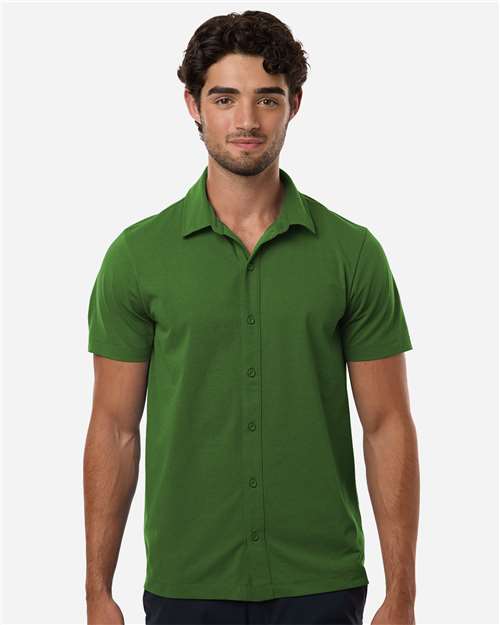 AllPro 41SPSS Men's Pro-Flex Sorona? Button Down Short Sleeve Shirt - Front view