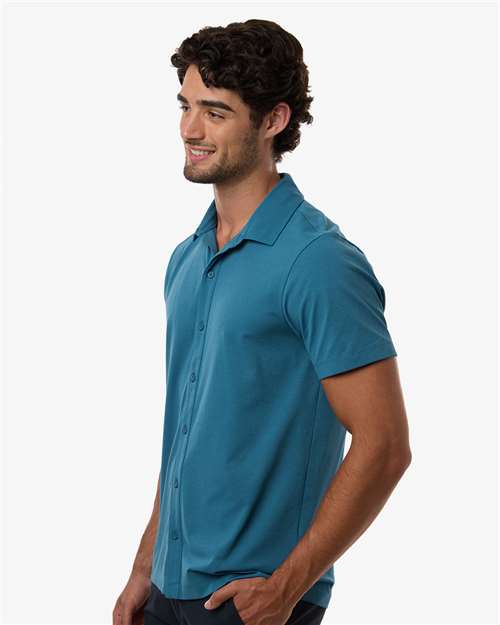 AllPro 41SPSS Men's Pro-Flex Sorona? Button Down Short Sleeve Shirt - Side view