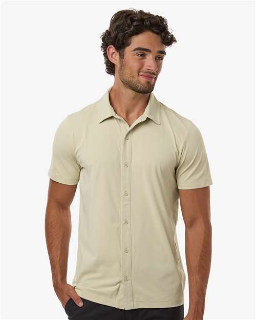 AllPro 41SPSS Men's Pro-Flex Sorona? Button Down Short Sleeve Shirt - Front view
