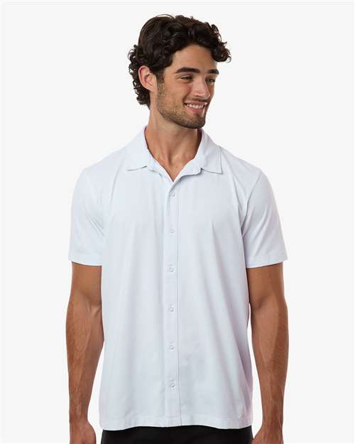 AllPro 41SPSS Men's Pro-Flex Sorona? Button Down Short Sleeve Shirt - Front view
