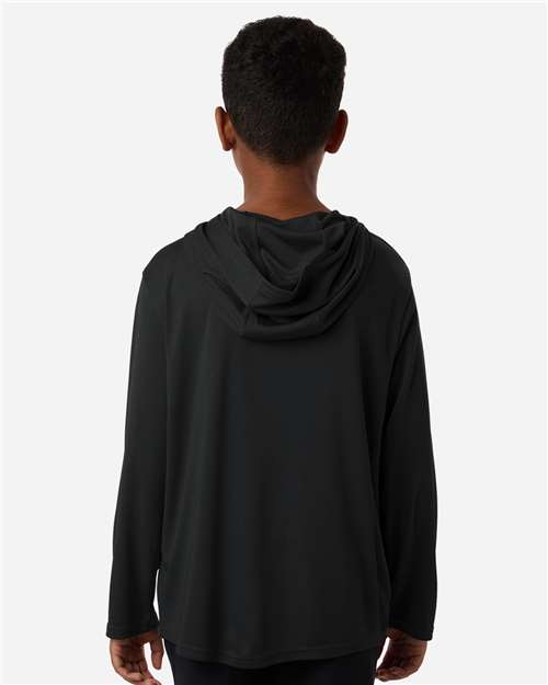 AllPro 48510Y Youth Pro-Lock Performance Hooded Long Sleeve T-Shirt - Back view