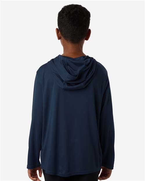 AllPro 48510Y Youth Pro-Lock Performance Hooded Long Sleeve T-Shirt - Back view