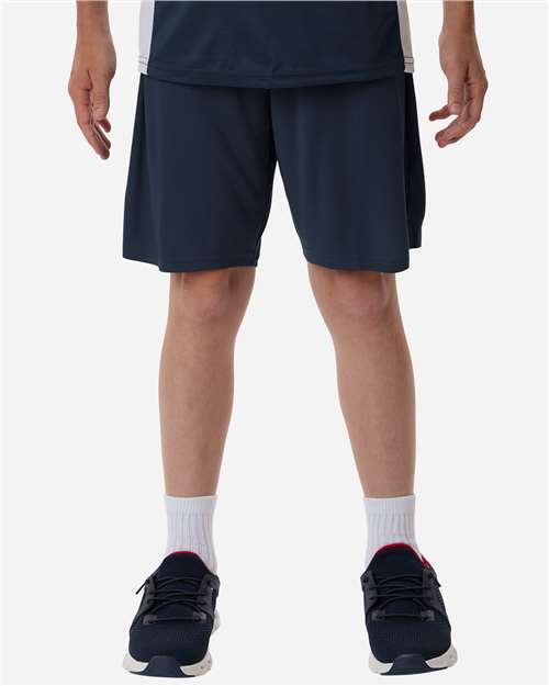 AllPro 48SH0Y Youth Pro-Lock Performance 7" Shorts with Pockets - Front view