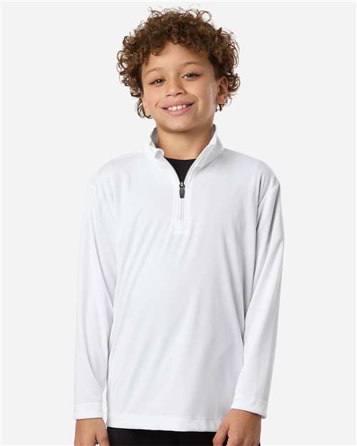 AllPro 41870Y Youth Pro-Lock Performance Quarter-Zip Pullover - Front view