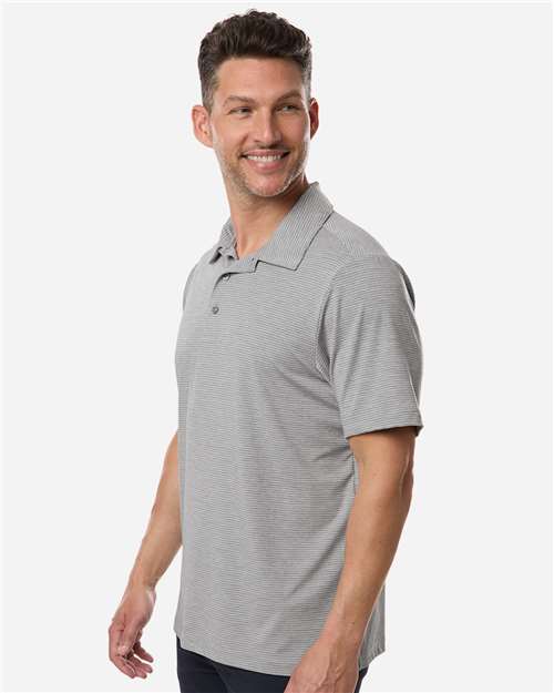 Team 365 TT125 Men's Relay Heathered Stripe Polo - Side view