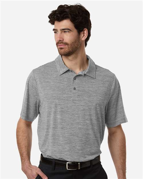 Team 365 TT125 Men's Relay Heathered Stripe Polo - Front view
