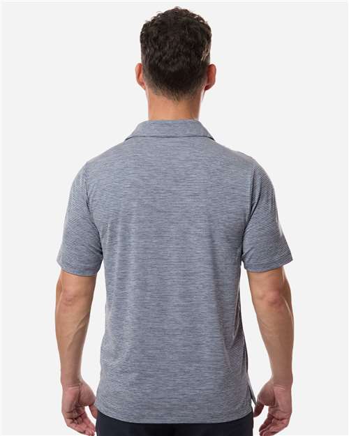 Team 365 TT125 Men's Relay Heathered Stripe Polo - Back view